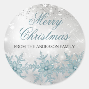 Sticker de Noël en cristal bleu