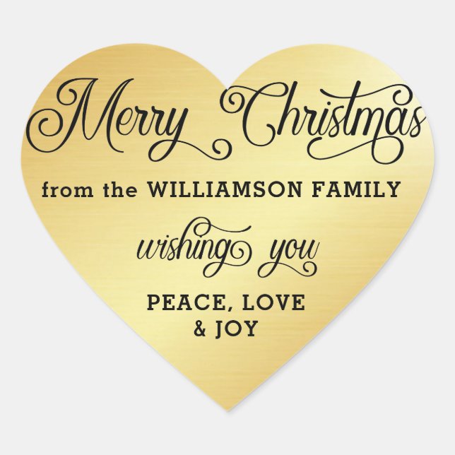 Sticker de Noël en forme de coeur personnalisé (Devant)
