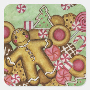 Sticker de Noël en pain d'épices