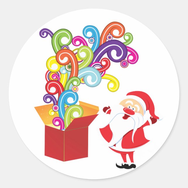 Sticker De Noël Et Boîte Cadeau (Devant)