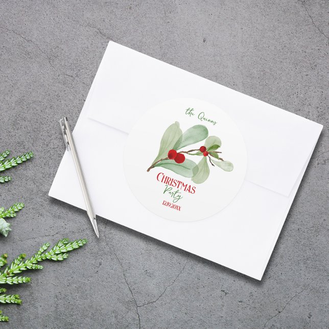 Sticker de Noël Festiical Botanical Joyeux (Festive Botanical Merry Christmas Stickers)