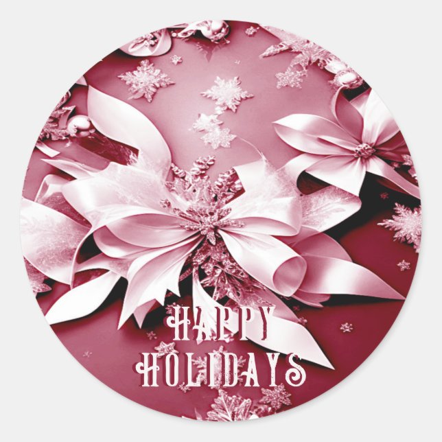 Sticker de Noël Floral Rouge (Devant)