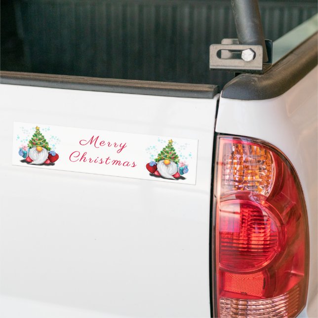 Sticker de Noël Gnomes avec cadeaux (Sur camion)