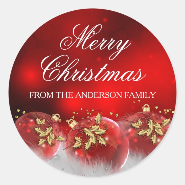 Sticker de Noël Holly & Gold (Devant)