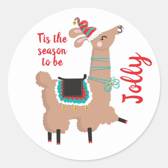 sticker de Noël Jolly Llama (Devant)