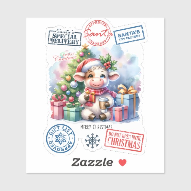 Sticker de Noël joyeux (Feuille)