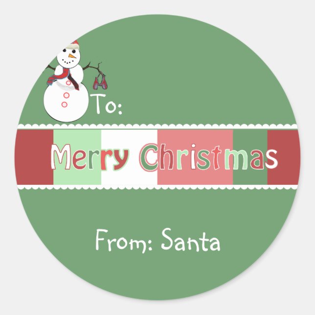 Sticker De Noël Montré Vert Mais Vous Choisissez L (Devant)