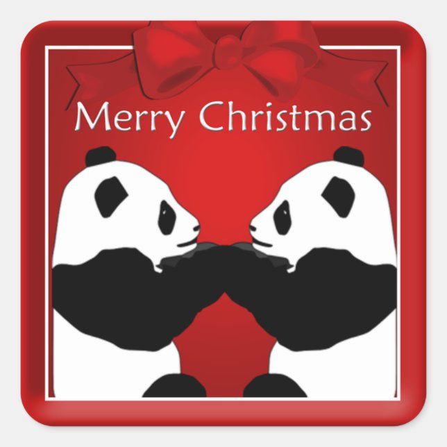 Sticker de Noël Panda Friends Couple (Devant)