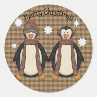 Sticker de Noël Penguin Pals