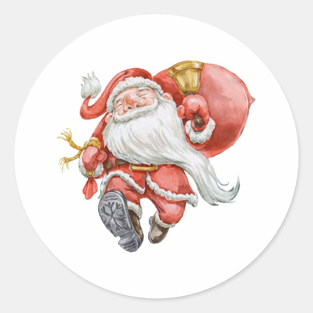 Sticker de Noël Père Noël amusant (Devant)
