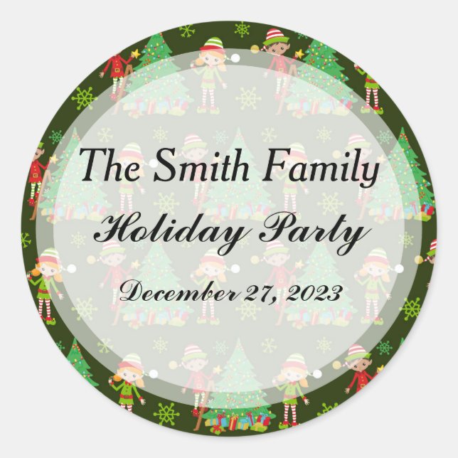 Sticker de Noël personnalisé (Devant)