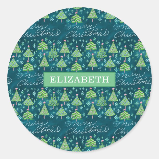 Sticker de Noël - Personnalisé (Devant)