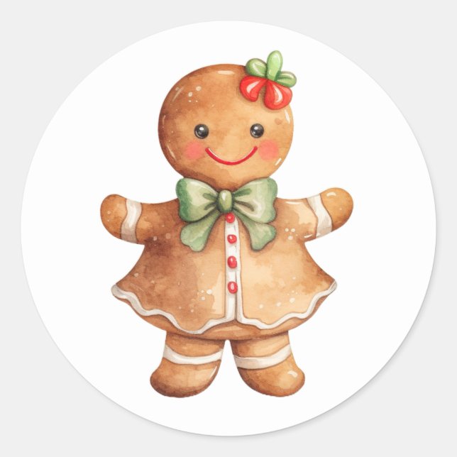 Sticker de Noël pour fille en pain d'épices (Devant)