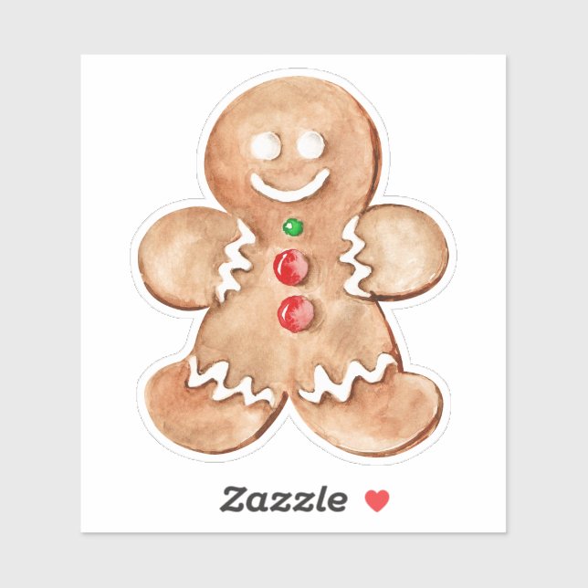 Sticker de Noël pour garçon en pain d'épice (Feuille)