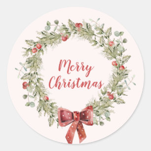 Sticker de Noël Red Berries Wreath