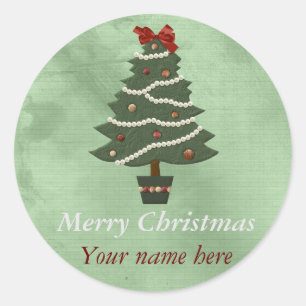 Sticker de Noël Rond Personnalisé