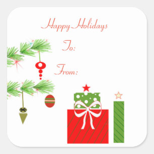 Sticker de Noël rouge et vert
