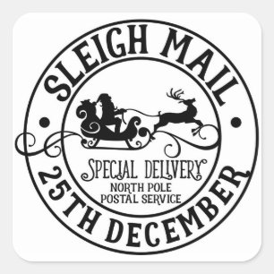 Sticker de Noël Sleigh Mail Père Noël Sticker