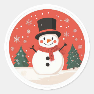 Sticker de Noël Snowman | Autocollant d'hiver