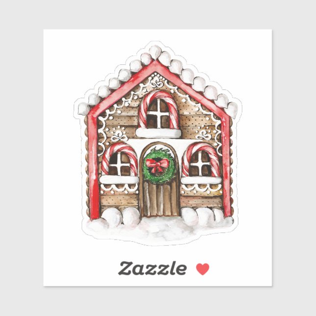 Sticker de Noël sucre de canne House (Feuille)