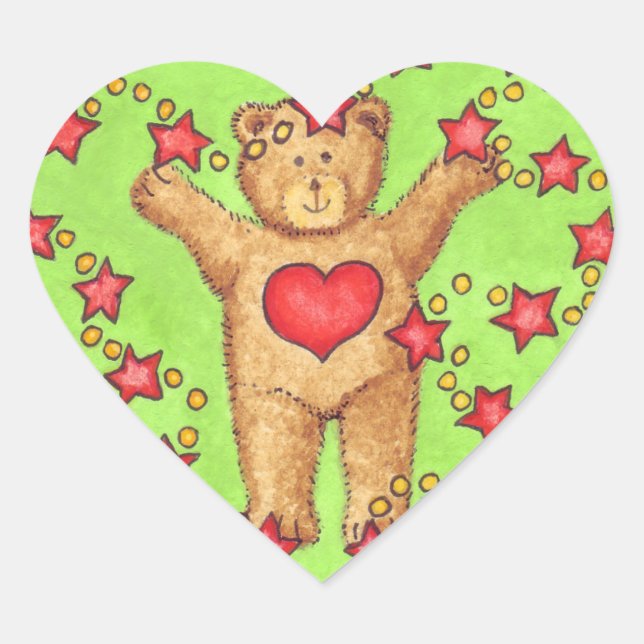 Sticker De Noël Teddy Et Stars (Devant)