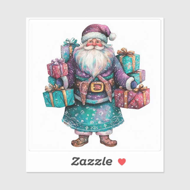 Sticker de Noël violet pour les fêtes (Feuille)