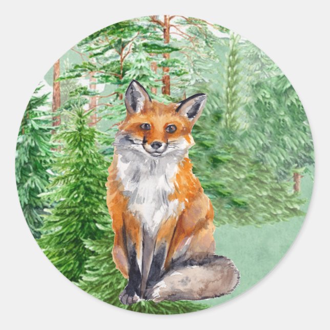 Sticker de Noël Woodland Fox (Devant)