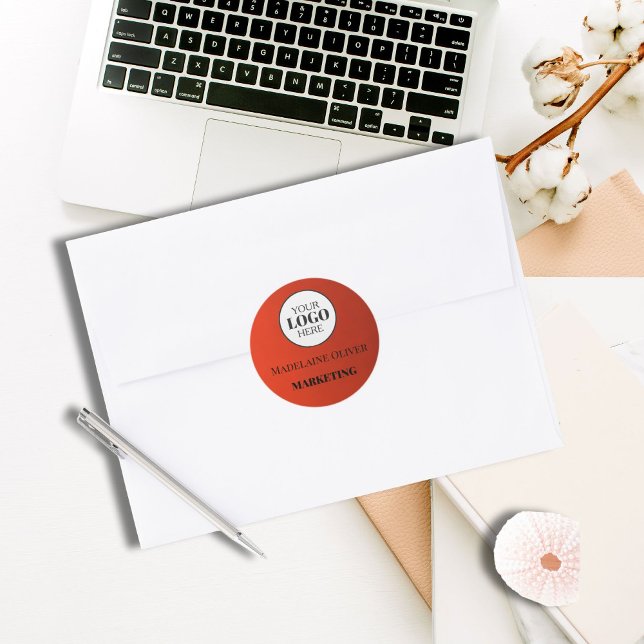 Sticker de nom de logo de l'employé rouge (Créateur téléchargé)