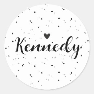 Sticker de nom Kennedy Minimal Moderne Coeur Speck
