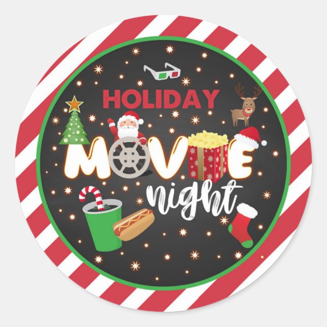 Sticker de nuit pour cinéma de vacances (Devant)