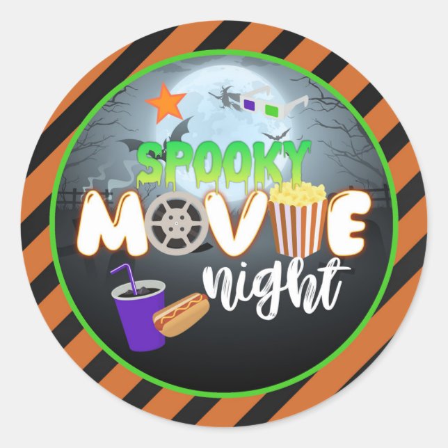 Sticker de nuit pour cinéma éffrayant (Devant)