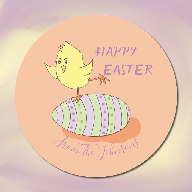 Sticker de Pâques de poussin jaune amusant (Créateur téléchargé)
