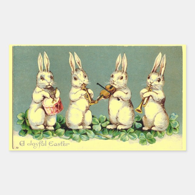 Sticker de Pâques vintage Bunny Band (Devant)