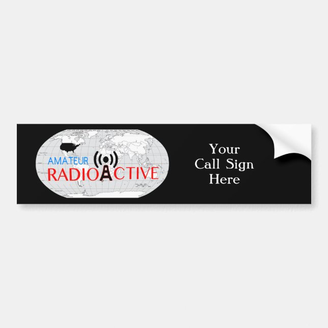 Sticker de pare-chocs actif radio amateur mondial (Devant)