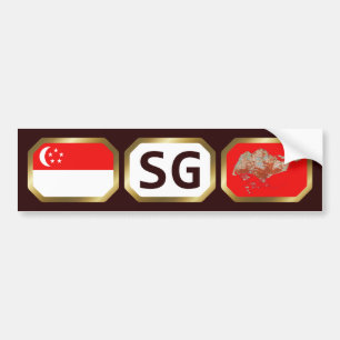 Sticker de pare-chocs de la carte du drapeau de Si