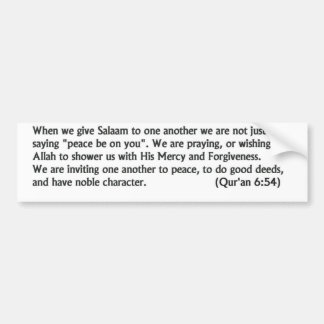 Sticker de pare-chocs de message Salaam