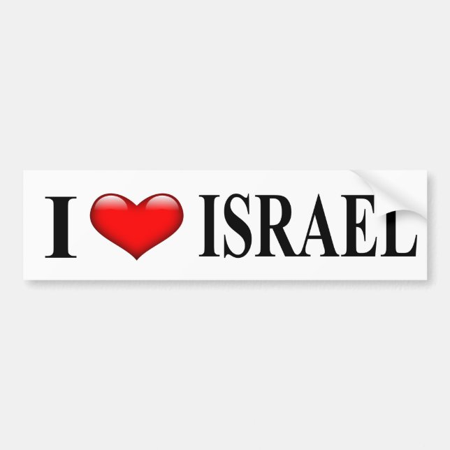 Sticker de pare-chocs Israël de coeur (Devant)