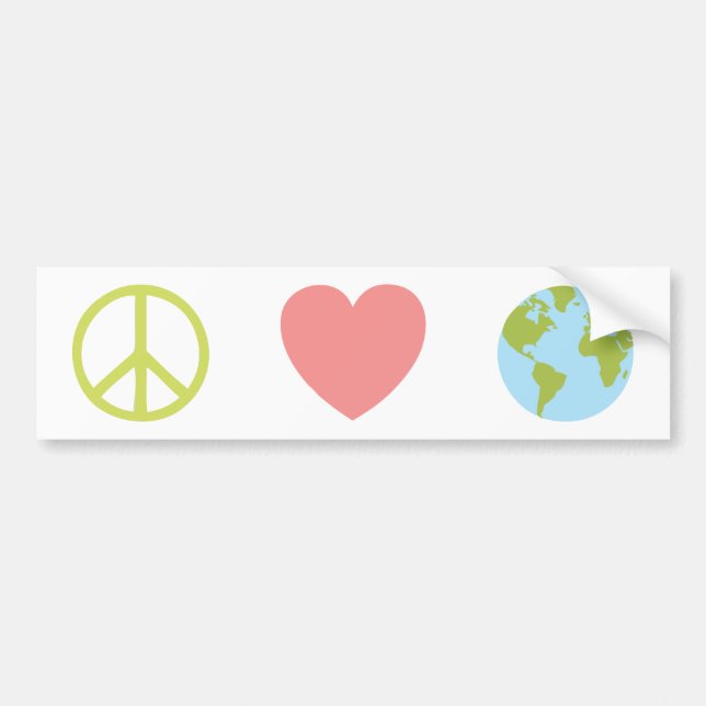 Sticker de pare-chocs Peace Love Earth (Devant)