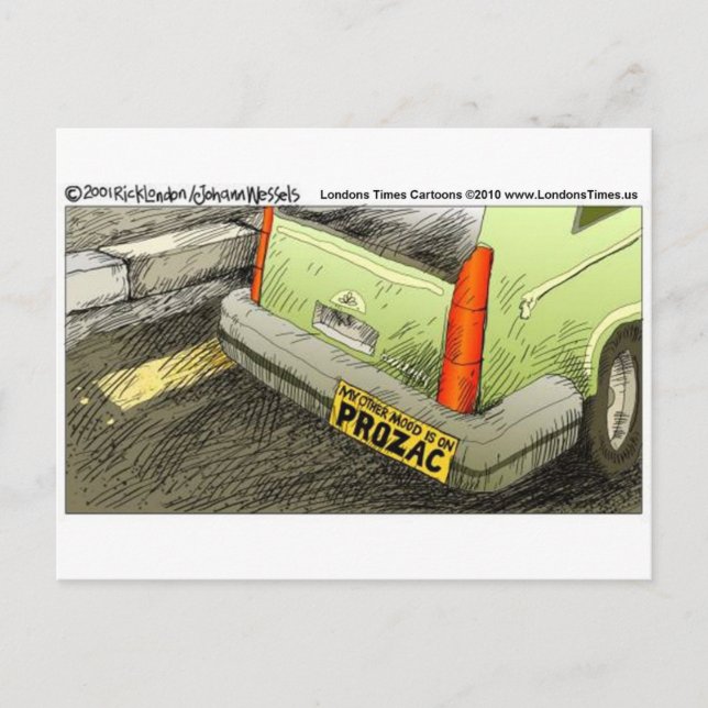 Sticker de pare-chocs Prozac Funny Cartes et cadea (Devant)