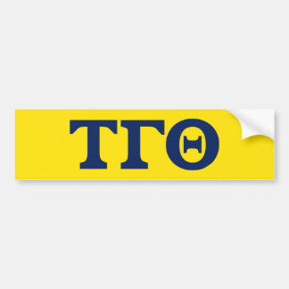 Sticker de pare-chocs Tau Gamma Theta - Lettres Bl