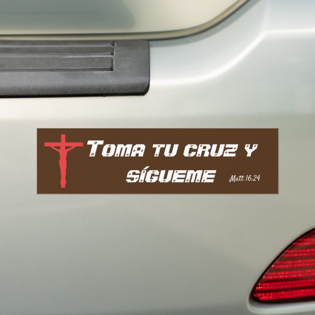 sticker de pare-chocs Toma tu cruz (En voiture)