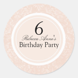 Sticker de partie Anniversaire de enfant Peach & B