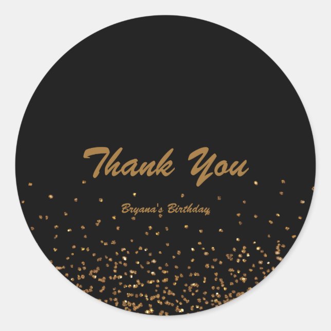Sticker de partie chic Black & Gold Fine Parties s (Devant)
