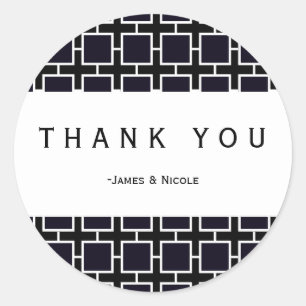 Sticker de partie chic et géométrique Carré noir e