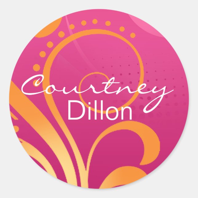 Sticker de partie rose et orange (Devant)