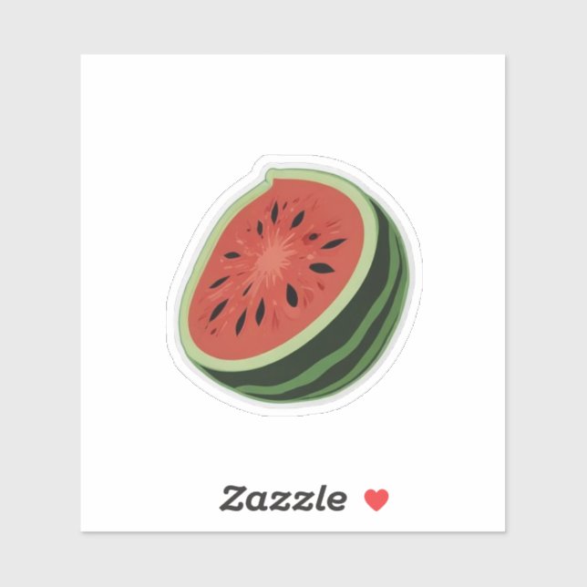 Sticker de pastèque mignonne (Feuille)