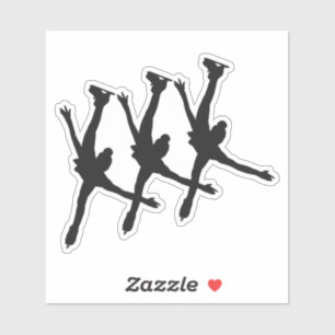 Sticker de patinage synchronisé arabesque noir
