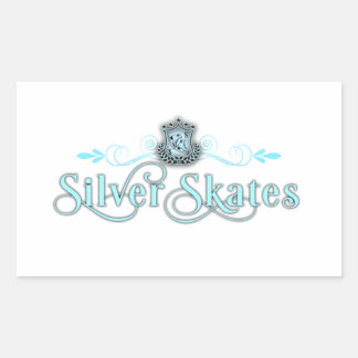 Sticker de patins en argent rectangle