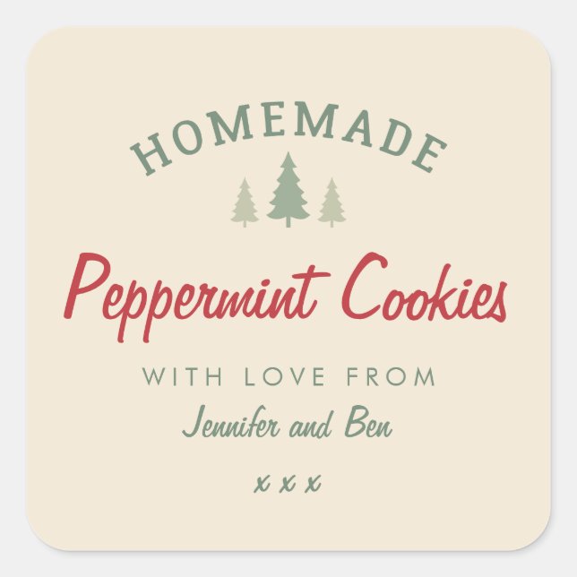 sticker de pâtisserie cadeau de Noël fait maison (Devant)