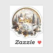 Sticker de paysage hivernal, Étiquette